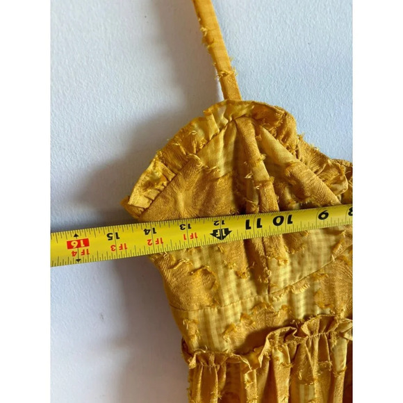 Lulus Charm and Charisma Spaghetti Straps Mustard Yellow Floral Midi Dress Sz XS - Picture 10 of 14